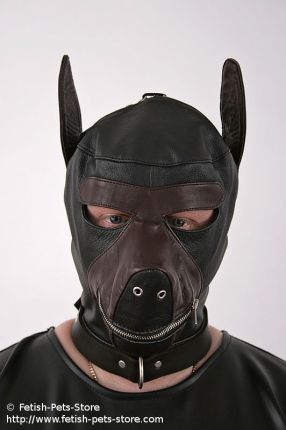 Dog Mask Leather black/brown