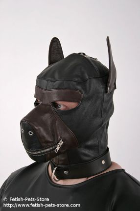 Dog Mask Leather black/brown