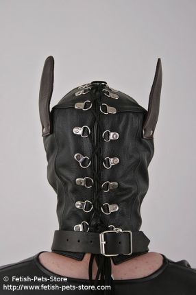 Dog Mask Leather black/brown