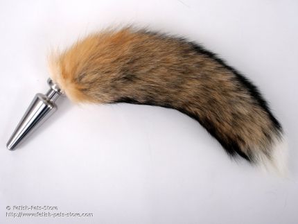 High Grade Steel Plug with fur tail, wild brown