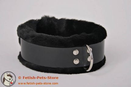 Premium Gummi Halsband mit Fell