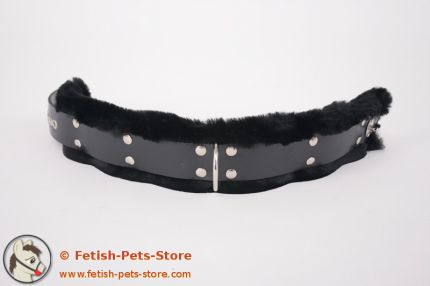 Premium Gummi Halsband mit Fell