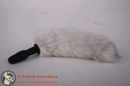 Small Plug with Fur Tail, wild white