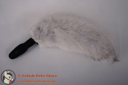 Small Plug with Fur Tail, wild white