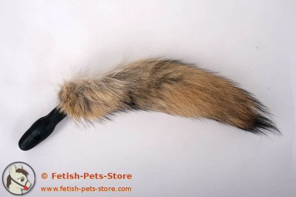 Small Plug with fur tail, wild red/brown