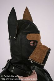 Hundemaske Leder zweifarbig