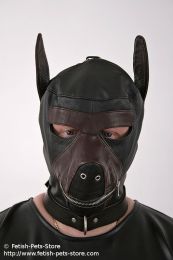 Dog Mask Leather black/brown