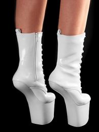 kn�chelhohe Ponystiefel weiss