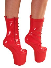 kn�chelhohe Ponystiefel rot