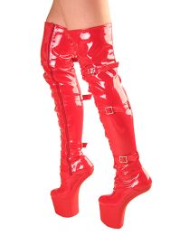 Overknee Ponystiefel rot