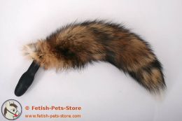 Small Plug with Fur Tail, brown