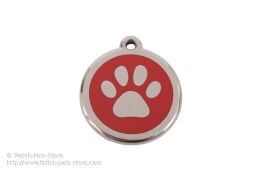 Dog Tag Round with Paw Print