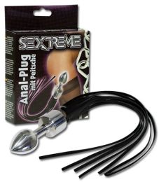 Metallplug mit Lederpeitsche