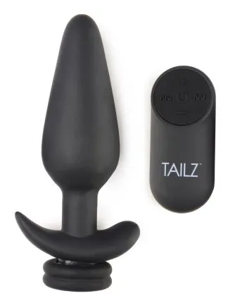 Vibrating Large Anal Plug with Interchangeable Tail