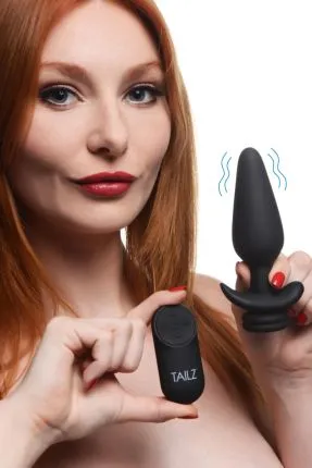 Vibrating Large Anal Plug for Interchangeable Tails
