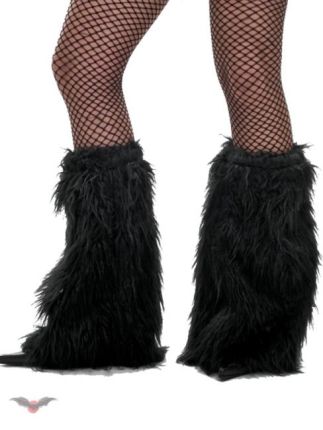 Fur Leg Warmers black