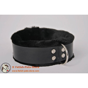 Narrow Rubber Collar with Fur