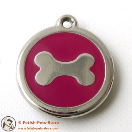 Dog Tag Round with Bone print