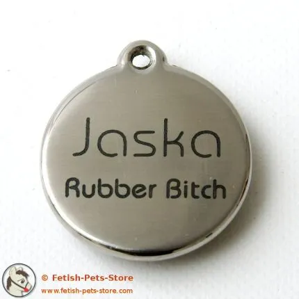 Hundemarke rund mit Knochen