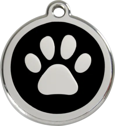 Hundemarke rund mit Pfote