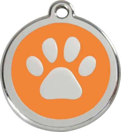 Hundemarke rund mit Pfote