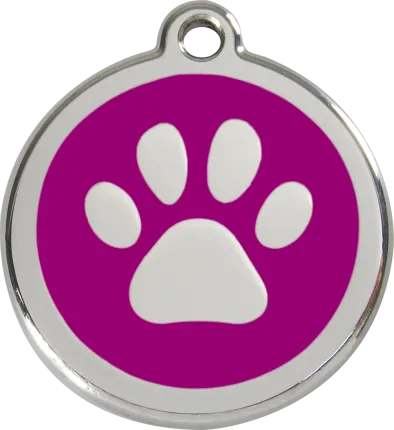 Hundemarke rund mit Pfote