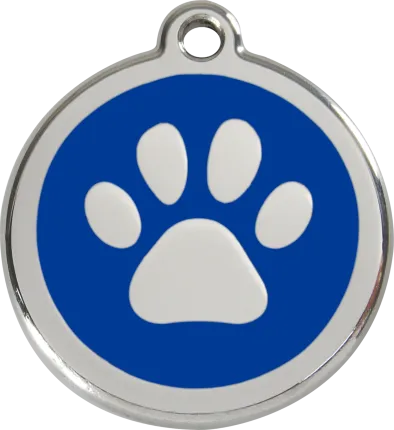 Hundemarke rund mit Pfote