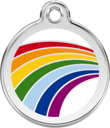 Dog Tag Round with Rainbow