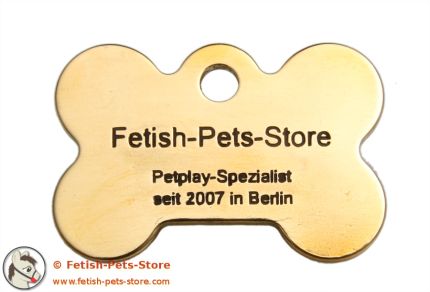 Dog Tag Bone Brass 38 mm