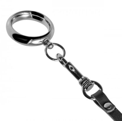 Metal Cock Ring with Leash