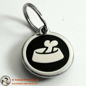 Dog Tag Round with Dog Bowl