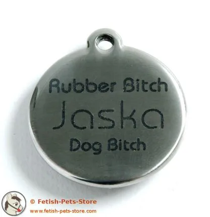 Dog Tag Round with Dog Bowl