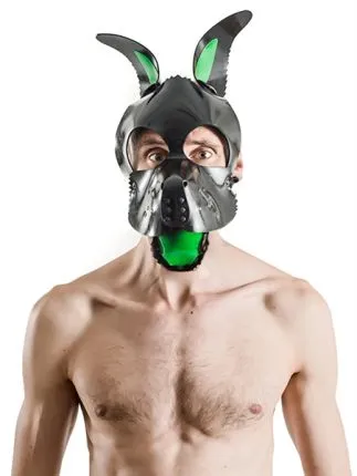 Rubber Dog Hood Tongue and Ears Green