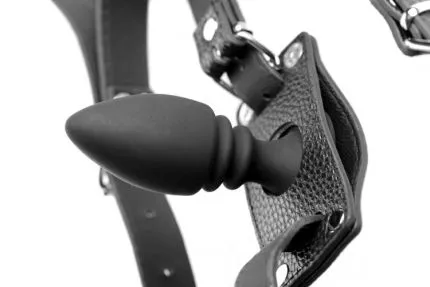 Male Harness with Silicone Anal Plug