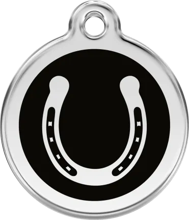 Horse Tag Round with Horse Shoe
