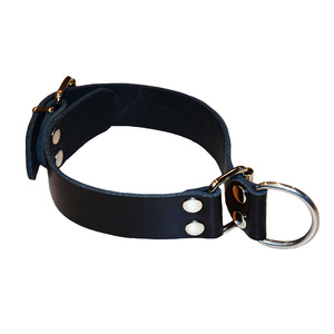 Choking collar with D-ring out of cowhide