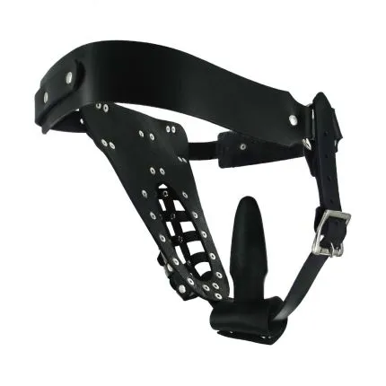 Chastity Belt with Anal Plug Harness