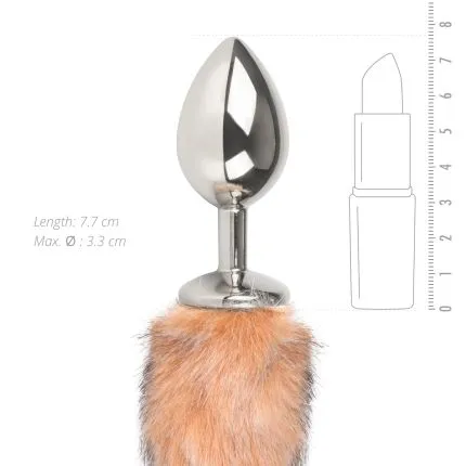 Anal Plug silver with Fox Tail