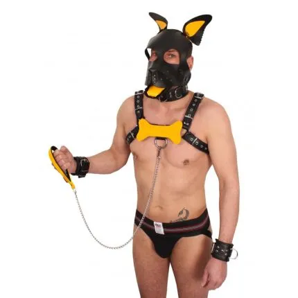 Puppy Leather Bone Yellow