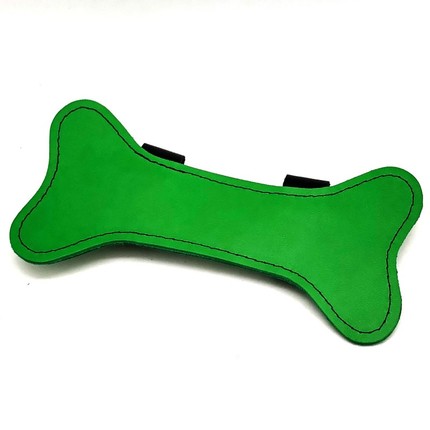 Puppy Leder Knochen grün