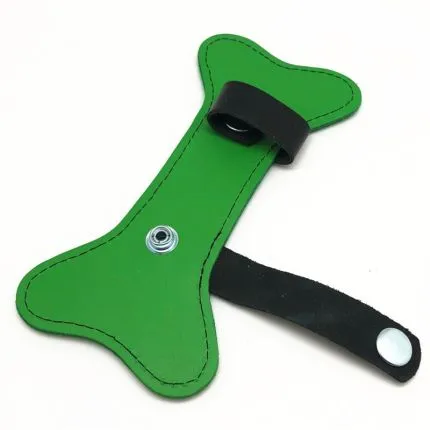 Puppy Leather Bone Green