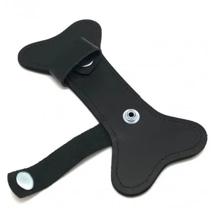 Puppy Leather Bone Black