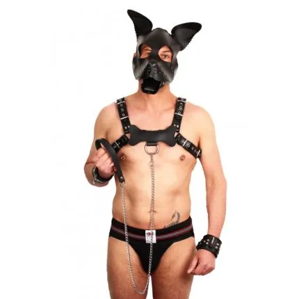Puppy Leather Bone Black