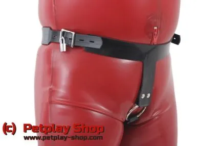 Zwangsgurt mit Cockring für aufblasbare Plugs