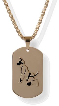 Dog Tag Puppy - Shiny Gold