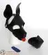 Leather Dog Hood with Removable Muzzle