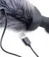 Grey Fur Tail with Plug and Vibration