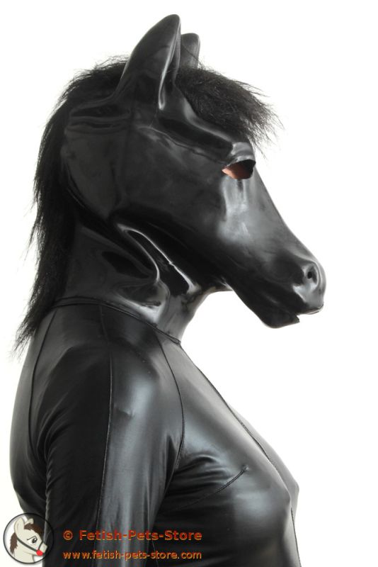 Latex Horse Mask with Mane FetishPetsStore der Petplay Shop
