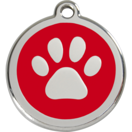 Dog Tag Round with Paw Print