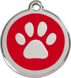 Dog Tag Round with Paw Print